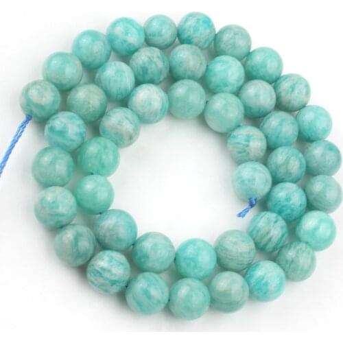 Natural Stone Beads Genuine Amazonite Stone Round Loose Beads For Jewelry Making 15inches/strand 6 8 10mm Diy Bracelet Necklace