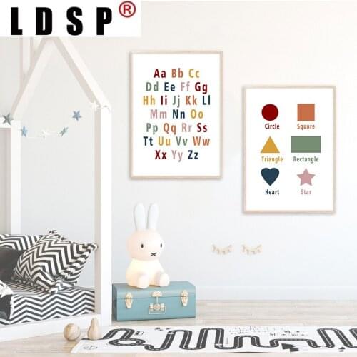 LDSP Cartoon Nursery Dercoation Alphabet Canvas Painting Poster Print Scandinavia Wall Art Pictures Living Room Home Decoration