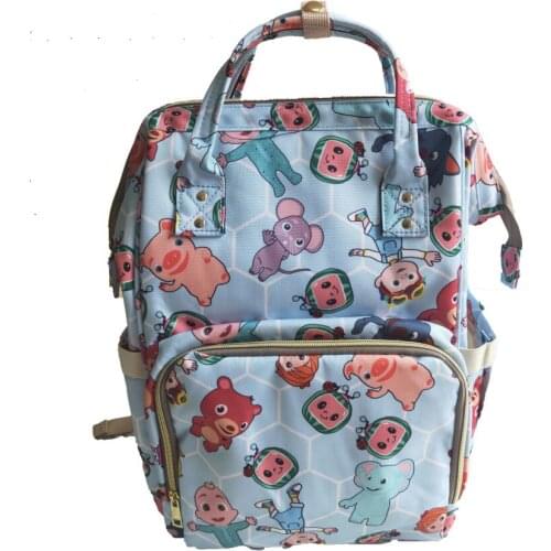 RTS NO MOQ cute cartoon mommy Diaper bag Backpack Custom Multifunctional Baby Bags canvas material Waterproof travel Nappy Bags