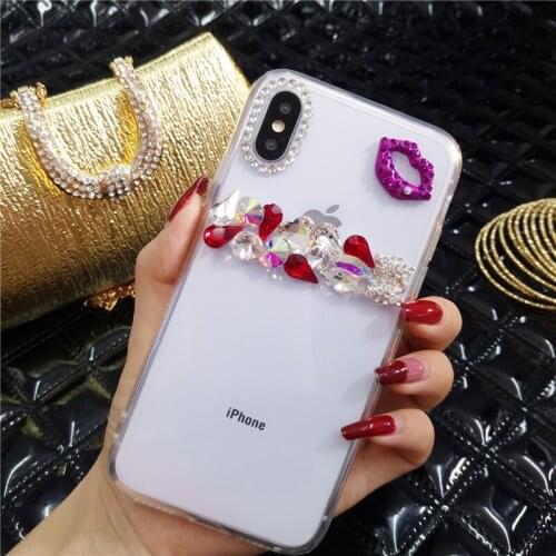 Phone case Fashion Bling Rhinestone crystal Diamond Soft Transparent Case Cover For iPhone 11 12 pro mini X MAX XR 6S 7 8 PLUS