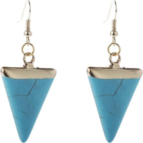 MOODPC Fashion White / Blue Stone Pendant Earring Free shipping