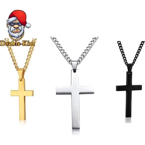 The Cross Men Necklace Hiphop Rock Street Culture Titanium Stainless Steel Gold Classic Chain Necklace Fashion Man Jewelry Gift