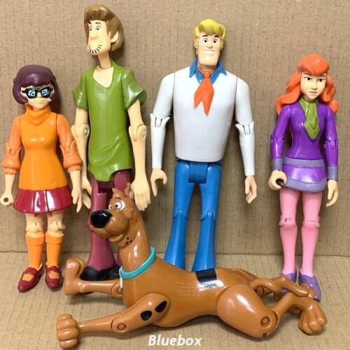 7Pcs Scooby Do Mystery Solving Crew Mates Scooby Shaggy Dog Velma Daphne 2.5 & 5'' Action Figures Cartoon Doll Toys Gift
