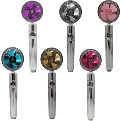 2021 Shower Head Water Saving Flow 360 Degrees Rotating With Small Fan ABS Rain High Pressure spray Nozzle Bathroom Accessories