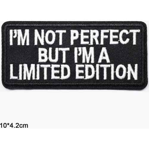 Not Perfect Bike Various Letters Iron On Embroidered Clothes Patches For Clothing Stickers Garment Wholesale