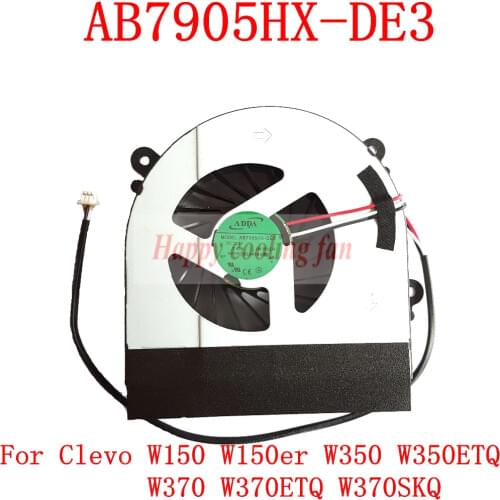 New and Original AB7905HX-DE3 3pin For Clevo W150 W150er W350 W350ETQ W370 W370ETQ W370SKQ laptop cpu cooling fan