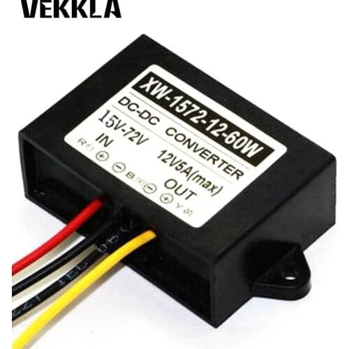 New Waterproof IP67 DC15-72V To DC12V 5A 60W Converter Step Down Power Supply Converter Regulator Module Buck Converter Power