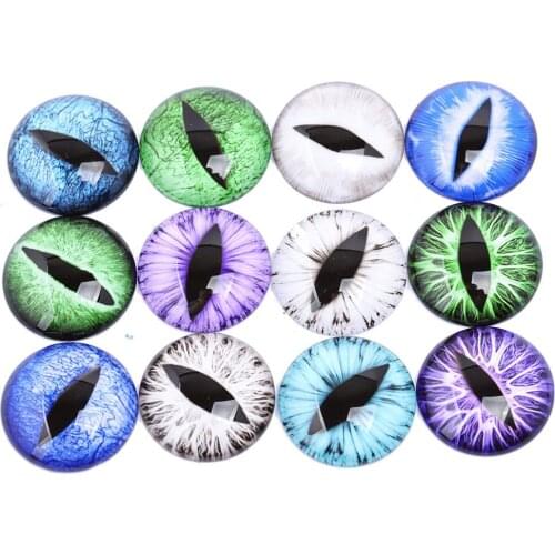 Onwear mixed eye cabochon photo glass 14mm 20mm 25mm diy flatback jewelry findings for dolls making