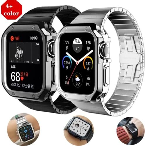 Stainless Steel strap for Apple Watch band Case 44mm 40mm 42mm/38mm for iWatch serie se 6 5 4 3 2 band Butterfly Metal Bracelet