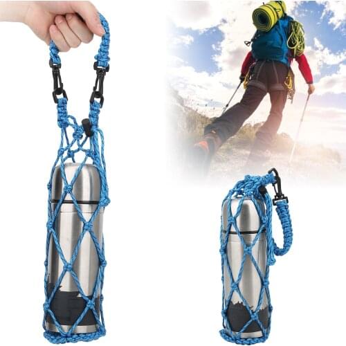 Water Bottle Mesh Carrier Net Multi‑functional Travel Portable Thermal Protection Case Paracord Water Bottle Holder