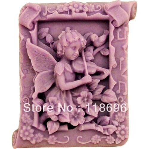 Angel and violin silicon soap mold Cake decoration mold Cake mold Handmade soap mold angel and violin NO.SO-013