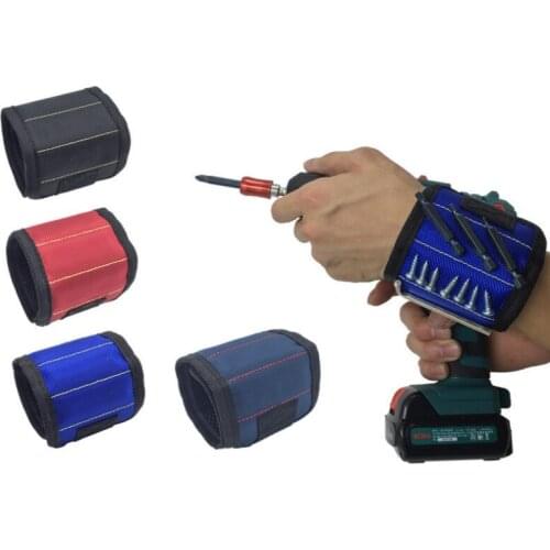 Strong Magnet Wristband Tool Adjustable Tool Wrist Bands for Screws Nails Nuts Bolts Hand free Drill Bit Holder