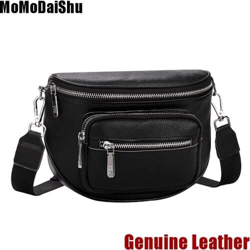 Brand Design Genuine Leather Crossbody Bags For Women 2021 Luxury Solid Color Shoulder Handbag Black Cross Body Saddle Bag