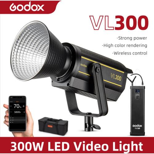 Godox VL300 VL-300 300W 5600K White Version LED Video Light Continuous Output Bowens Mount Studio Light APP Support