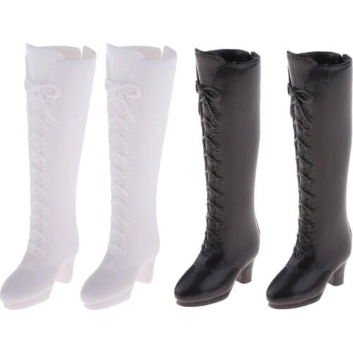 1/6 Smart BJD Dolls Shoes Black White Boots for Momoko for Blythe for DOD SD DD Clothing Accessory - Balck White Colors