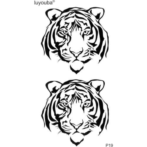 Tiger Head Temporary Tattoos For Men Fake Tattoo Harajuku 3D Sticker Tatouage Temporaire Homme Tatoo Temporaire Kids Tattoo