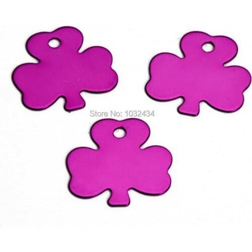 200 pcs/lot Flower Shaped Engraved Aluminum Pet ID Tag Dog Tag Cat Tag Necklace Pendant