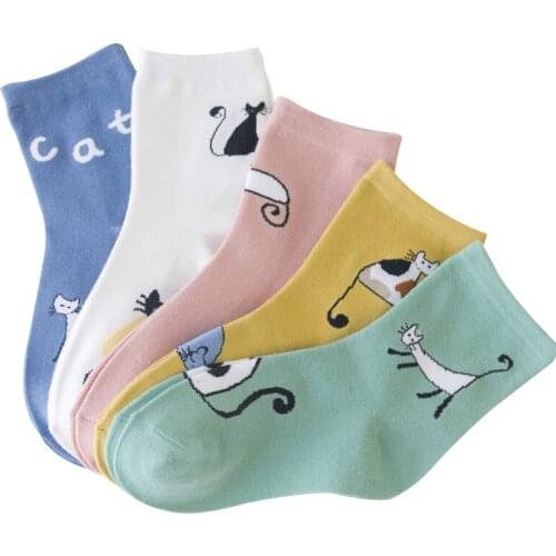 2017 NEW design Cute Cartoon Cat Cotton Socks for Female Women Creative Warm Fashion Funny Winter Socks