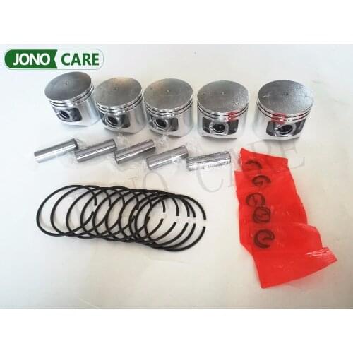 5 sets 5200 52cc chainsaw piston kit full set for Komatsu chain saw cylinder piston ring dia 45mm