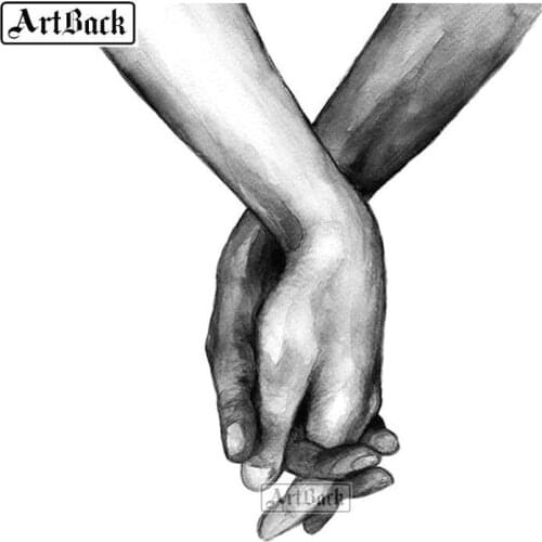 5d diamond painting hands pencil drawing full square / round animal black icon diamond embroidery diy diamond mosaic deer