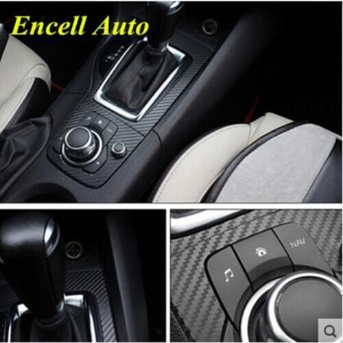 Carbon Fiber Car Styling Gear Panel Sticker Case For Mazda Axela 2014 2015 2016 Gear Pane Cover For Car Mazda Axela accessories