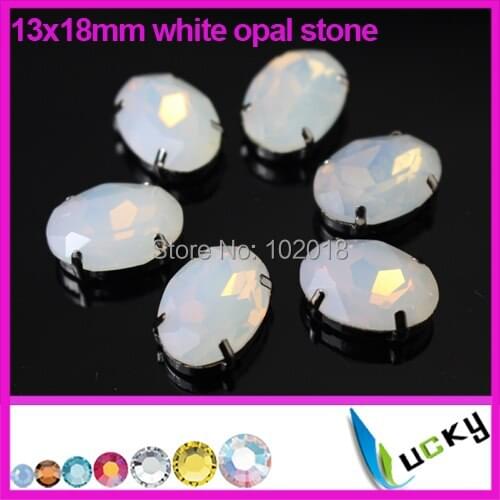 Freeshipping 30pcs 13x18mm highest quality K9 stones pointed back! white opal crystal rhinestones no any scratch or dirty
