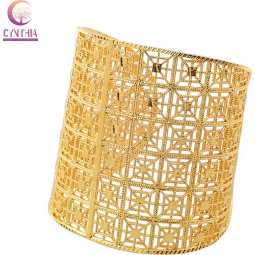 CYNTHIA New Dubai Bangle for Women/Men Gold Color Bangles/Bracelet African Wedding Bridal Banquet Gifts