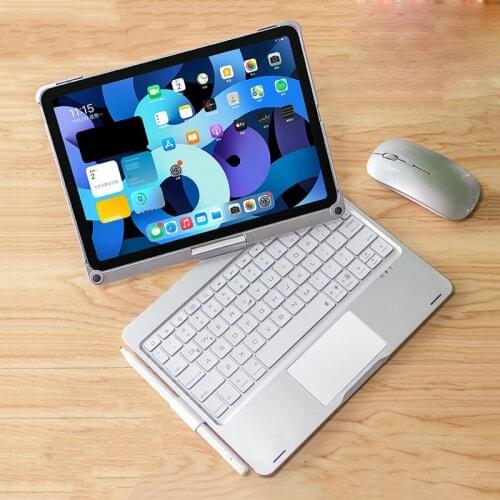 Rotation Bluetooth Keyboard Case for iPad pro 12.9" 2020 & 2018 , 360 Rotating + Touchpad+ 7 Colors Backlit