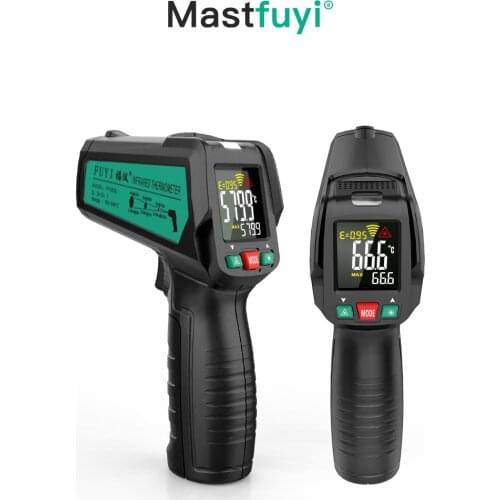 FUYI Digital Infrared Thermometer Non Contact Temperature Gun Laser Handheld IR Temp Gun Colorful LCD Display 50-580C Alarm