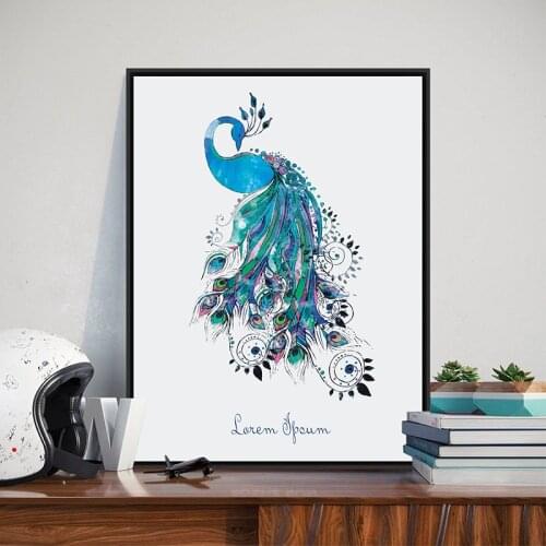 Colorful Peacock Painting Poster Wall Pictures Home Decor ,Watercolor Peacock Canvas Art Painting Living Room Modern Decoration