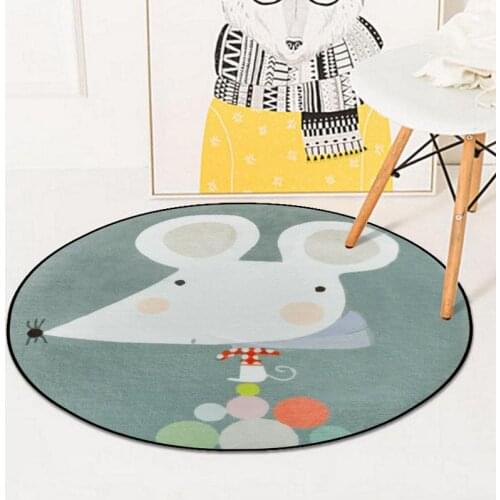 Children Cartoon Printing Round Carpet Yoga Floor Mat Home Carpet Kids Bedroom Soft Carpets Baby Game large Area Multi-size Rug
