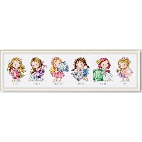 Fishxx Printed on Canvas Counted Chinese Cross Stitch Kits Cross-stitch set Embroidery Birthday cute girl guardian gem cartoon