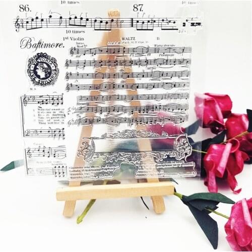 14*14.5CM Hot selling Sheet music transparent clear stamp / silicone seal roller stamp DIY scrapbook album / card production