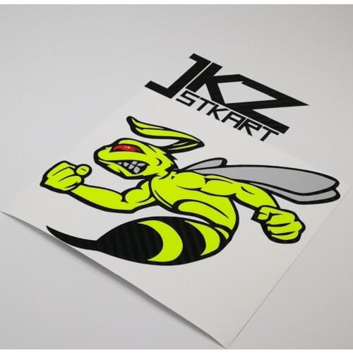JKZ STKART Cartoon Angry Super Bee Fist Vinyl Die Cut Stickers Decals ATV Motor Bike Truck Helmet Decorated Stickers
