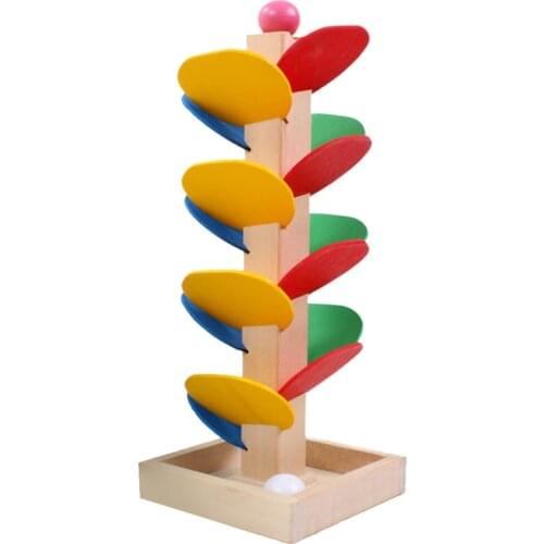 Colorful Wooden Tree Marble Track Game Funny Desk Toys Xmas Gift for Kids