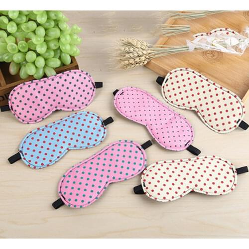 Dot Print Sleeping Eye Mask Portable Soft Travel Sleep Rest Aid Eye Mask Cover Eye Patch Sleeping Mask Case Random New