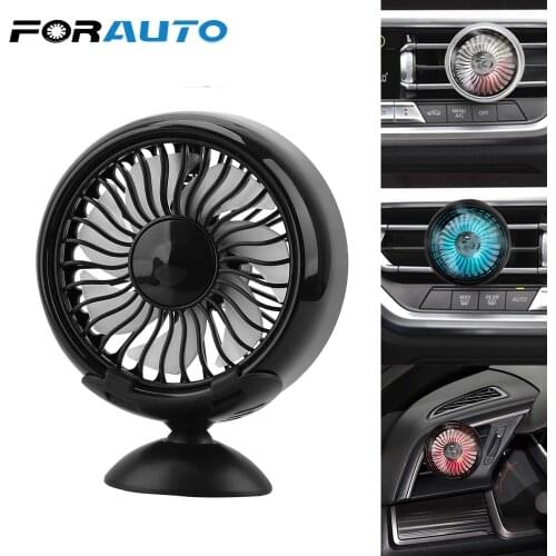 Multi-function Car Electric Fan for Air Outlet Center Console Car Air Cooler Fan With Colourful LED USB Mini Fan Atmosphere Lamp