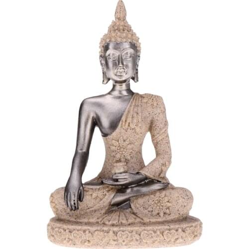 Praying Thai Buddha Sitting Ornament Figure Statue Sculpture Meditation Figurine