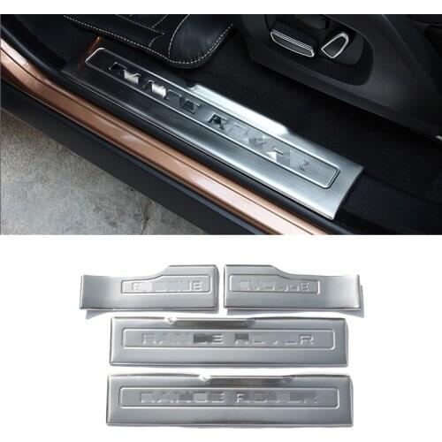 304 Stainless Steel Inside Door Sill Threshold Scuff Plate without Lamp Cover Trim For Range Rover Evoque 2012-2019 Accessories