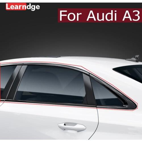 For Audi A3 8Y 8V Sedan Hatchback Limousine Sportback Black Stainless Steel Window Trim Sticker Car Exterior Accessories