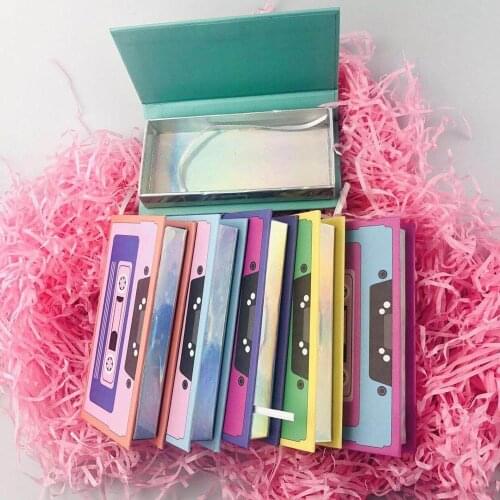 NEW 10/20/30pcs Eyelashes Rectangle Magnetic Packaging Boxes Custom Labels 3D Mink Eyelashes Boxes Marble Empty Case With Tray