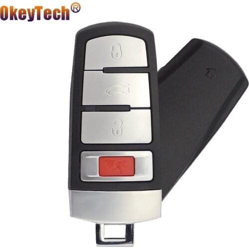 OkeyTech New Styling 3+1 Buttons Smart Car Key Shell For VWW VOLKSWAGEN Magotan Passat CC Remote Smart Card Fob With Key Blade