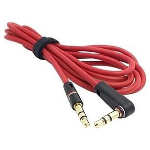 500pcs Wholesale 1.2M 3.5mm Male to Male Detox/Pro Headphone Replacement Audio Extension Cable AUX Cable Red Black