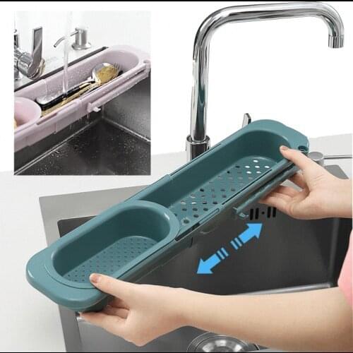 Kitchen Sink Organizer Dish Drainer Organizer for Soap Towel Racks Accessories Adjustable Shelf Storage Rack Kitchen Accessories