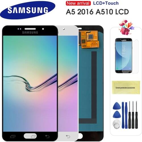 Original AMOLED LCD For Samsung Galaxy A5 2016 A510 A510F A510M A510FD A5100 A510Y LCD Display Touch Screen Digitizer Assembly