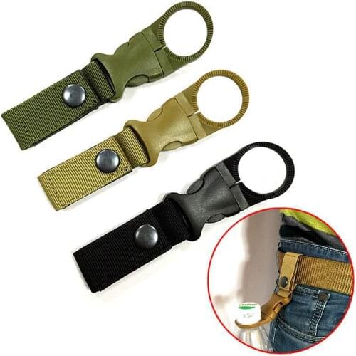 Outdoor military Nylon Webbing Buckle Hook Water Bottle Holder Clip Climb Carabiner Belt Backpack Hanger Camp
