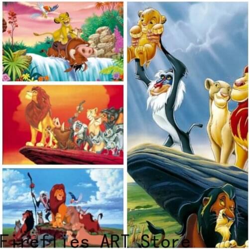 Full Round DIY Diamond Painting Disney Lion King Cross Stitch Kits Gift Diamond Embroidery Mosaic Pattern Home Decor Craft Gift