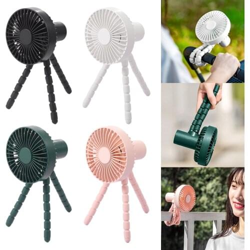 Mini USB Rechargeable Portable Fan 1800mAh Battery Home Camping Tripod Fan