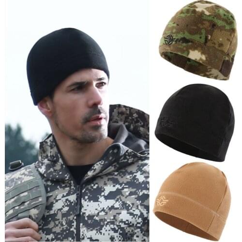 Men Women Unisex Winter Solid Color Soft Warm Watch Cap Polar Fleece Thickened Military Army Beanie Hat Windproof Outdoor Tough