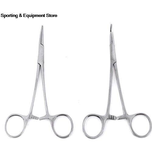 12.5cm Forceps Epilation Tools Fish Locking Pliers Tackle Curved Tip Straight Tip Clamps Fishing Tools Scissor Line Cutter